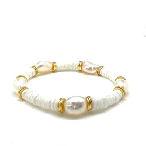 5 PEARL SHELL HEISHI BRACELET