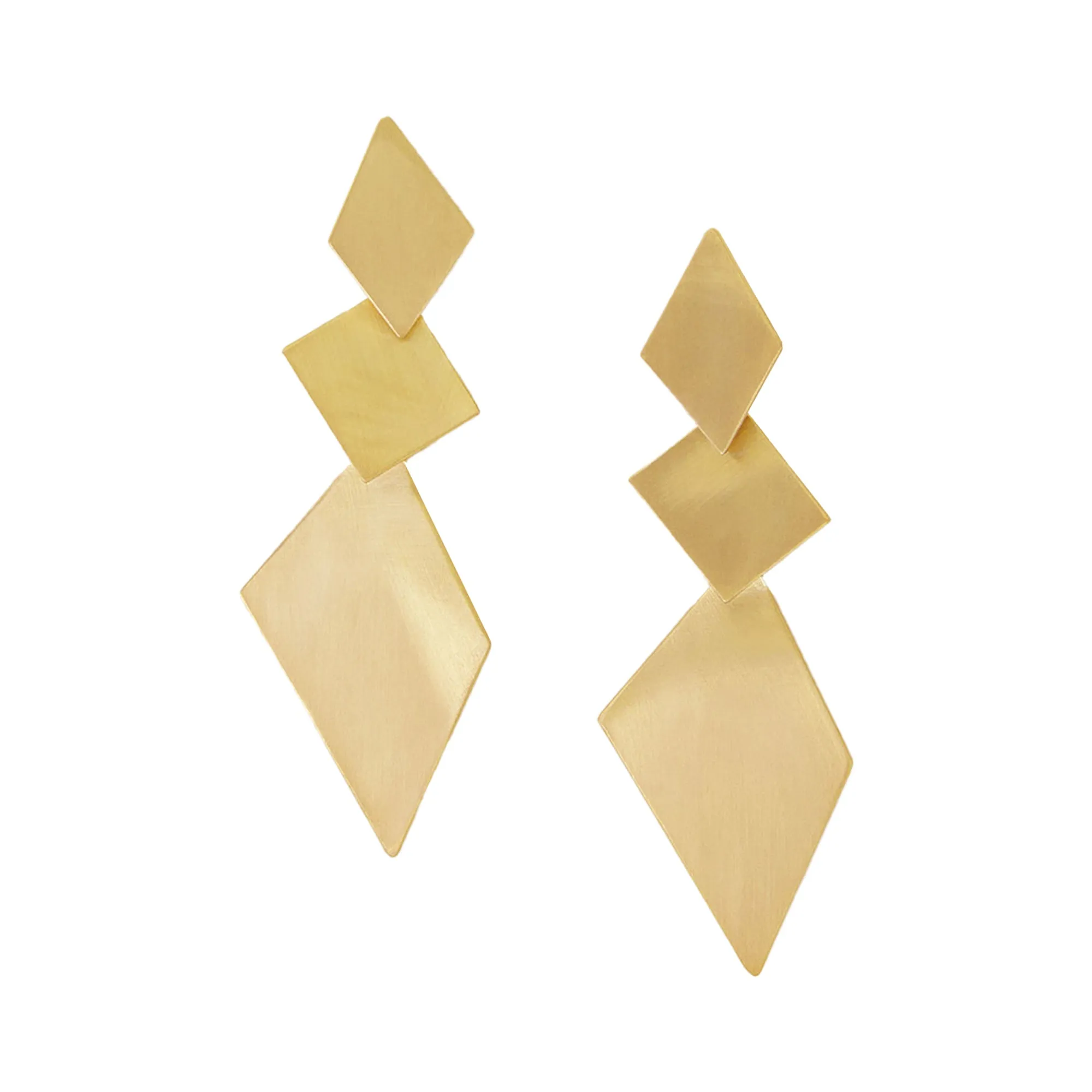 Accessorize London Women Gold Brushed Diamond Drop Earrings