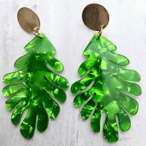 Acrylic Gold Leaves Earrings