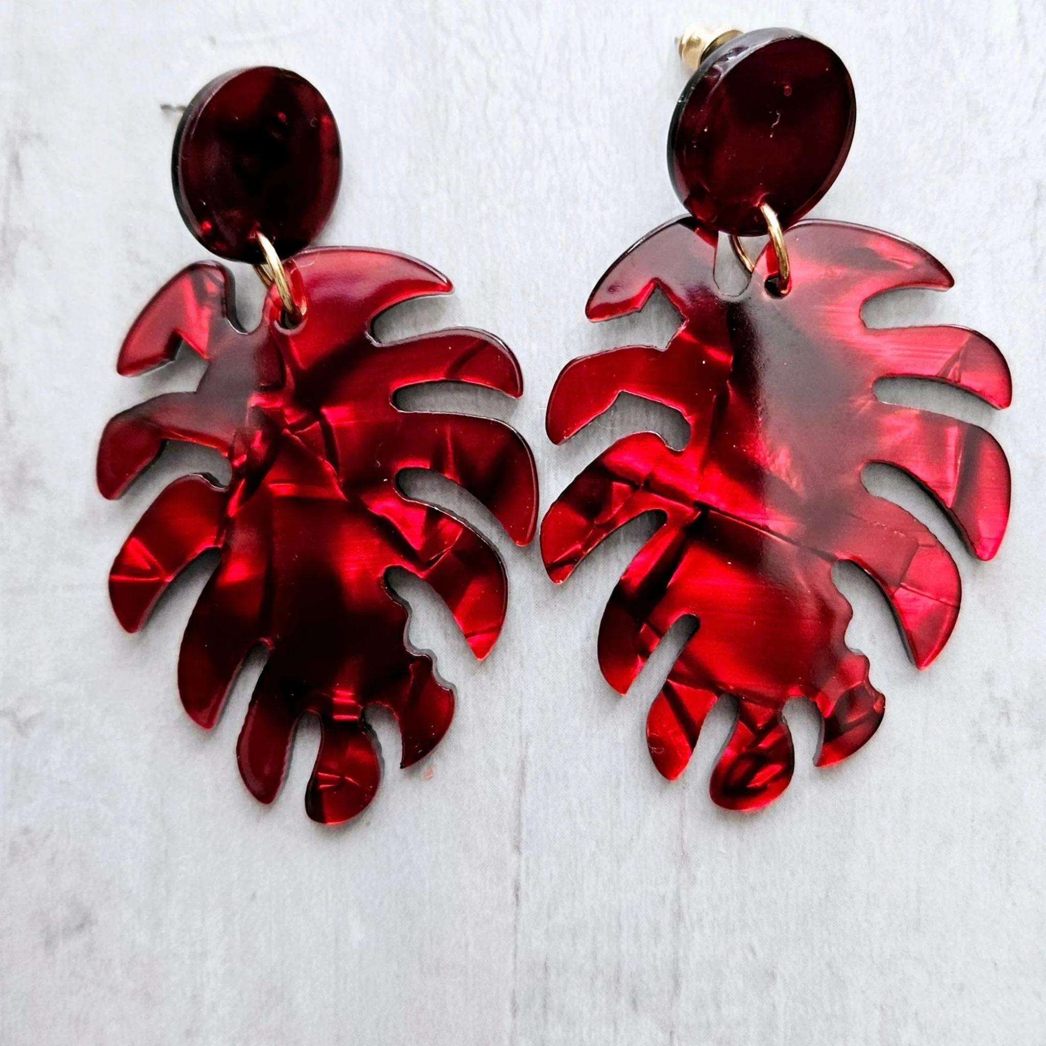 Acrylic Leaves Earrings