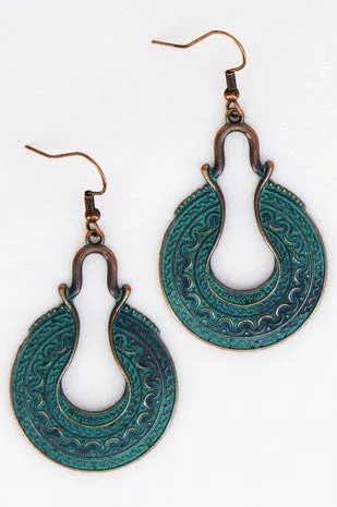 Boho Patina Drop Earrings