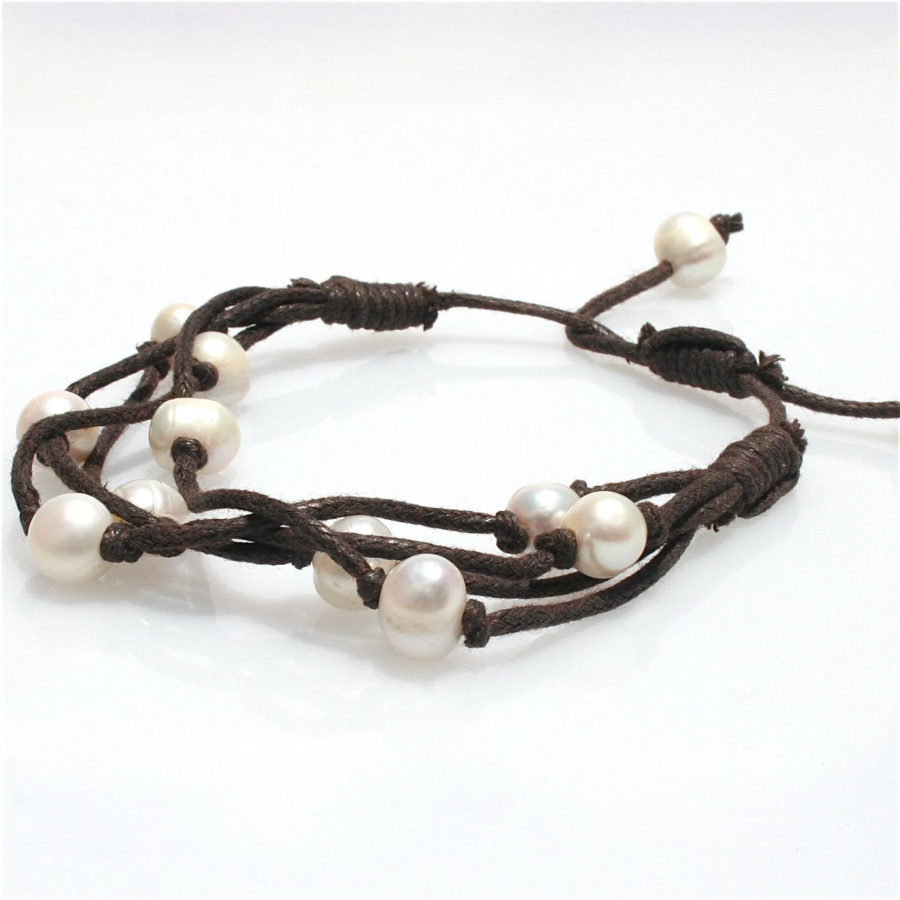 Boho Pearl Bracelet Brown