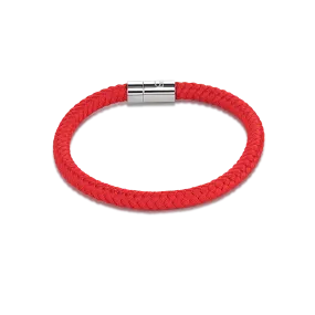 Bracelet textile braided red