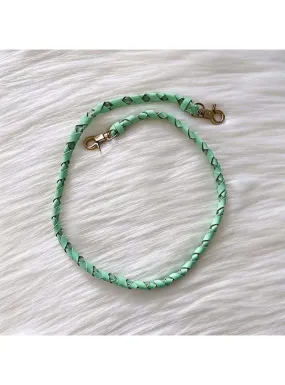 Braided Leather Mask Leash in Mint