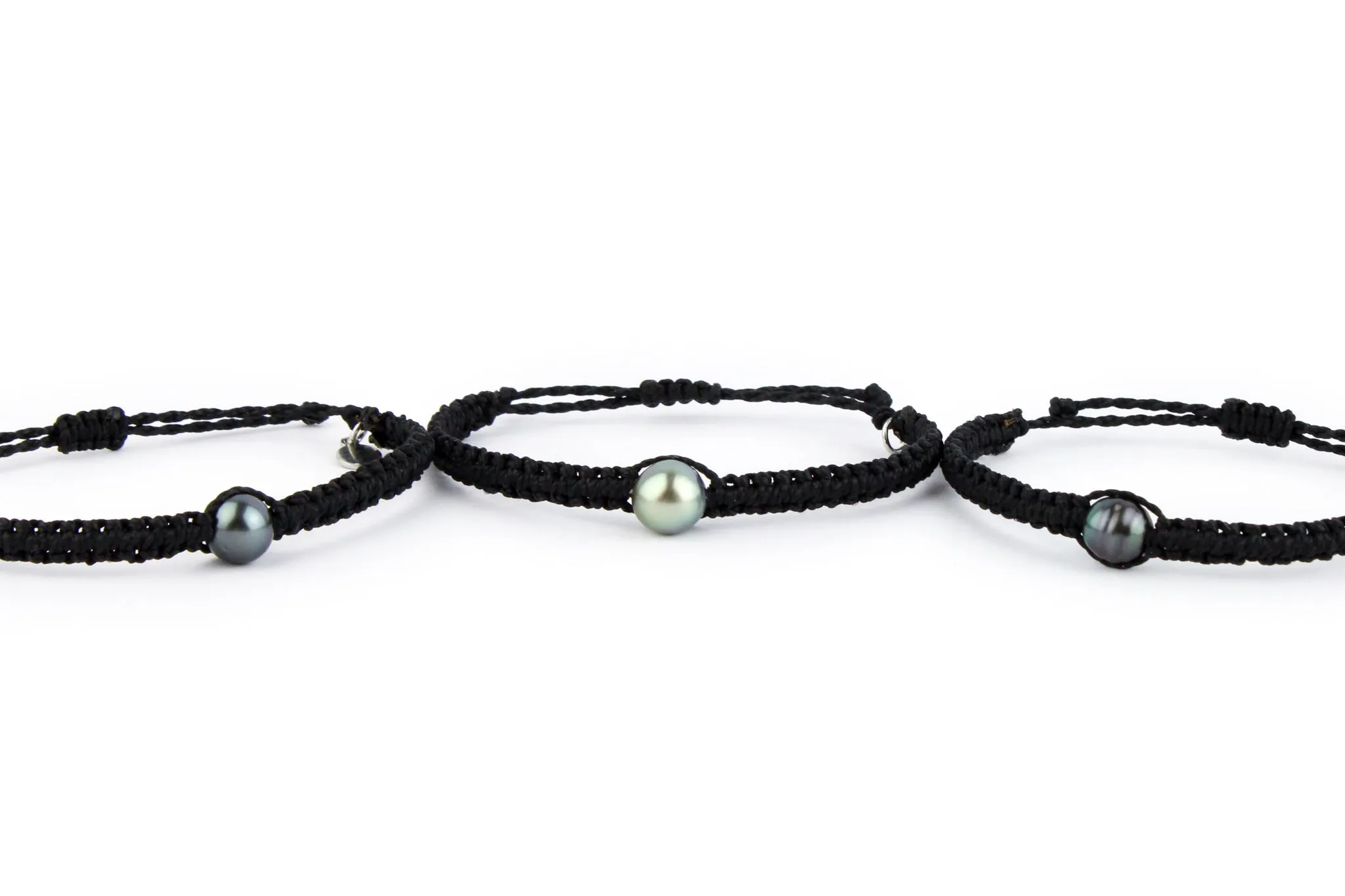 Braided Tahitian Pearl Macrame Bracelet