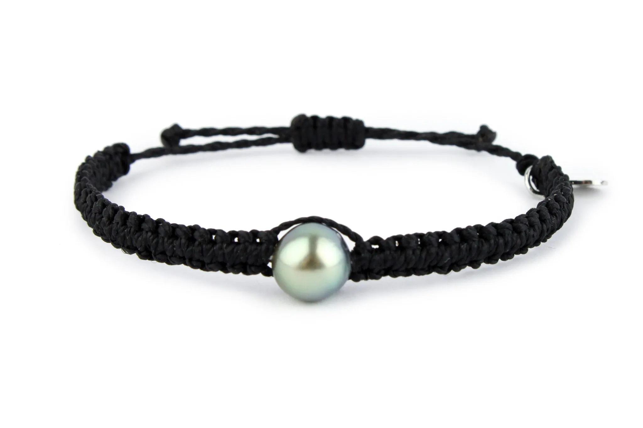 Braided Tahitian Pearl Macrame Bracelet