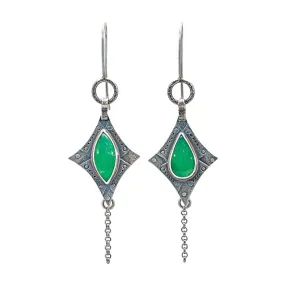 Chrysoprase Earrings - Sterling Silver