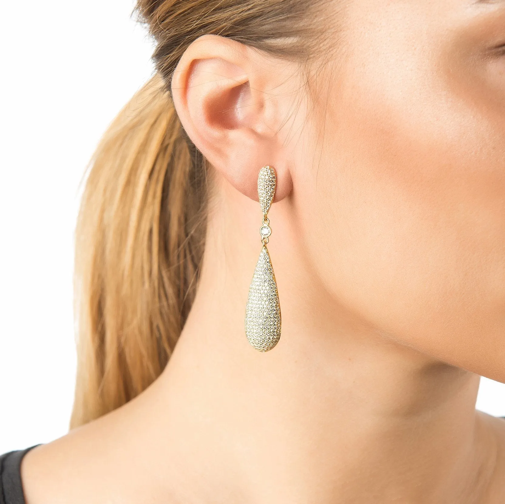 Coco Long Drop Earrings Rosegold