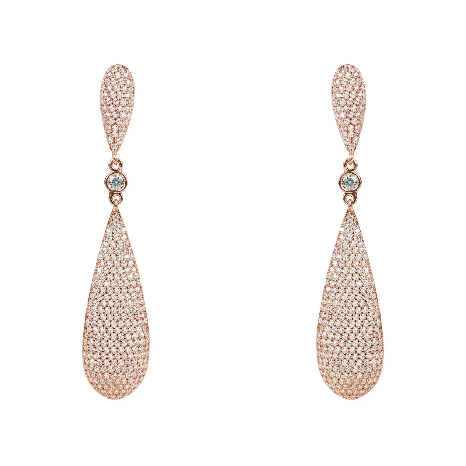 Coco Long Drop Earrings Rosegold