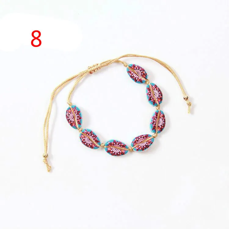 Colorful inkjet alloy shell bracelet