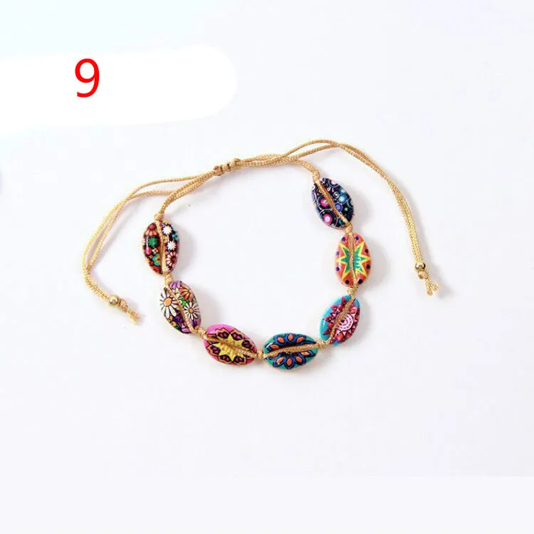 Colorful inkjet alloy shell bracelet