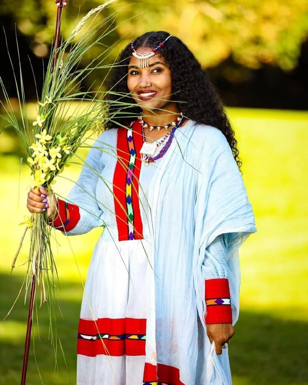 Colorful Oromo Dress Raya Oromo Dress With Accessories Beautiful Habesha Dress