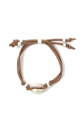 Cowrie Shell Suede Adjustable Bracelet