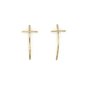 Cross Drop Stud Earrings