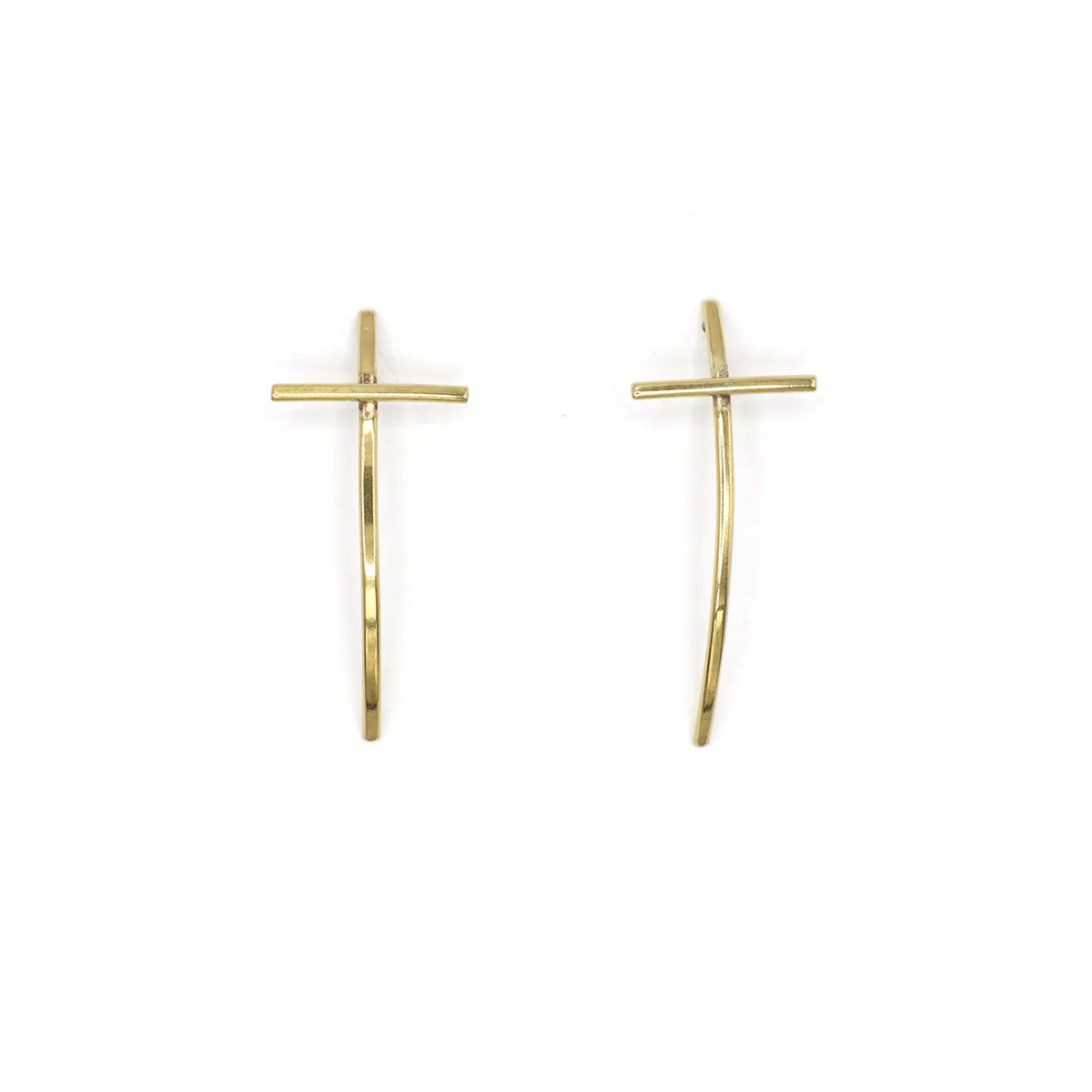 Cross Drop Stud Earrings