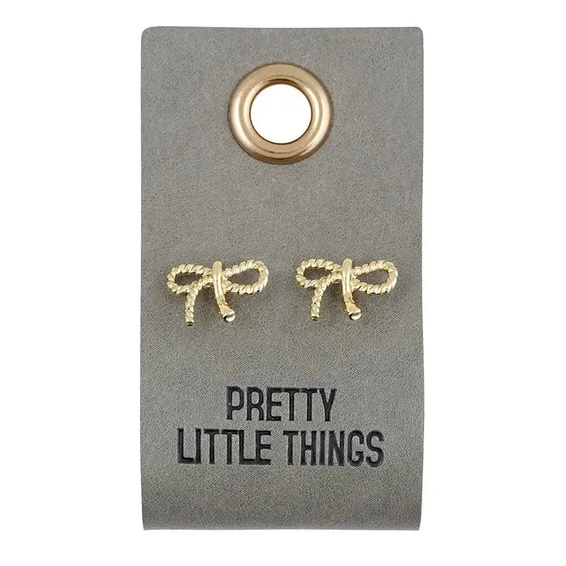 DAINTY GOLD STUD BOW EARRINGS