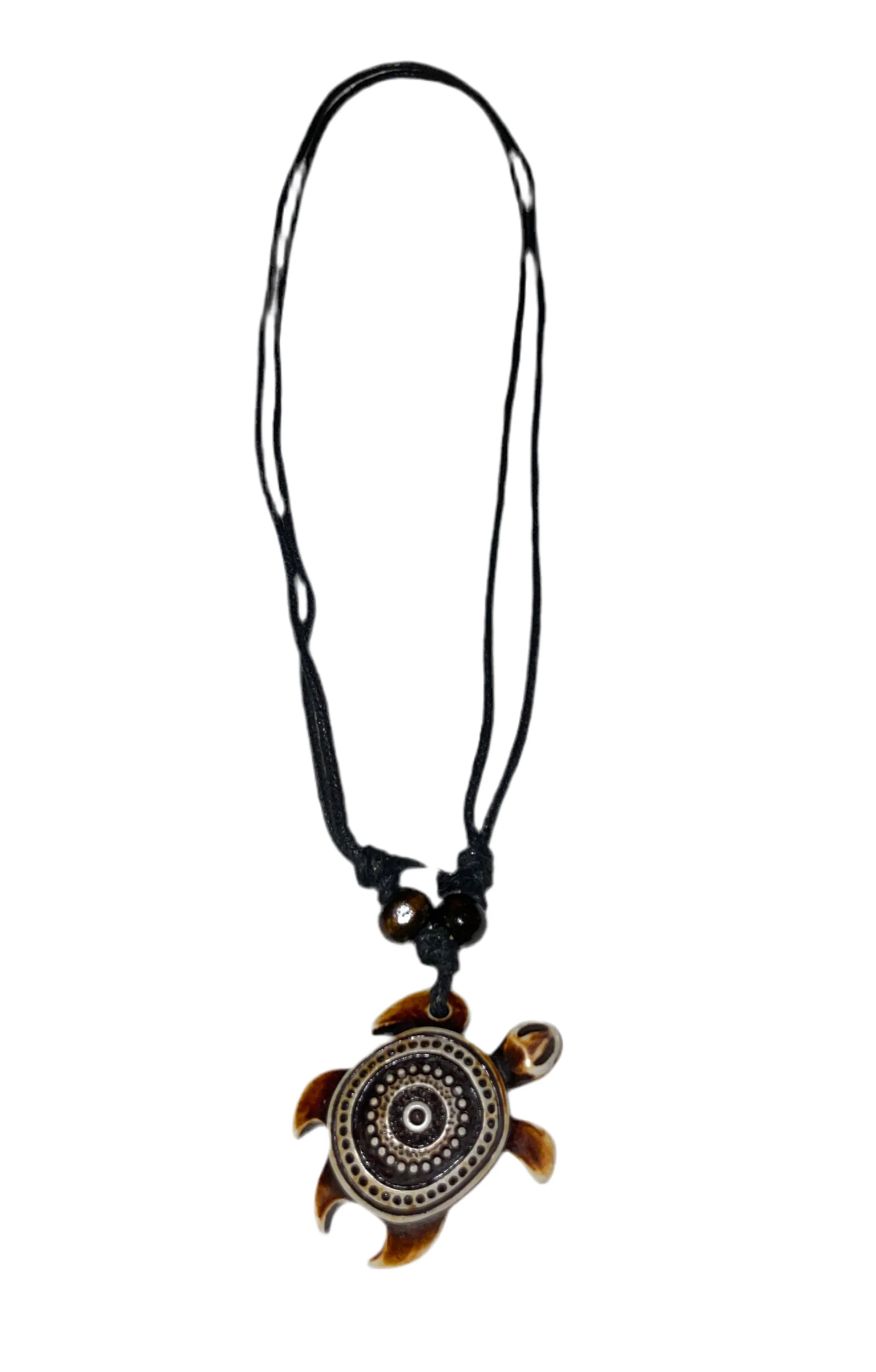 Double layered wooden sea turtle necklaces