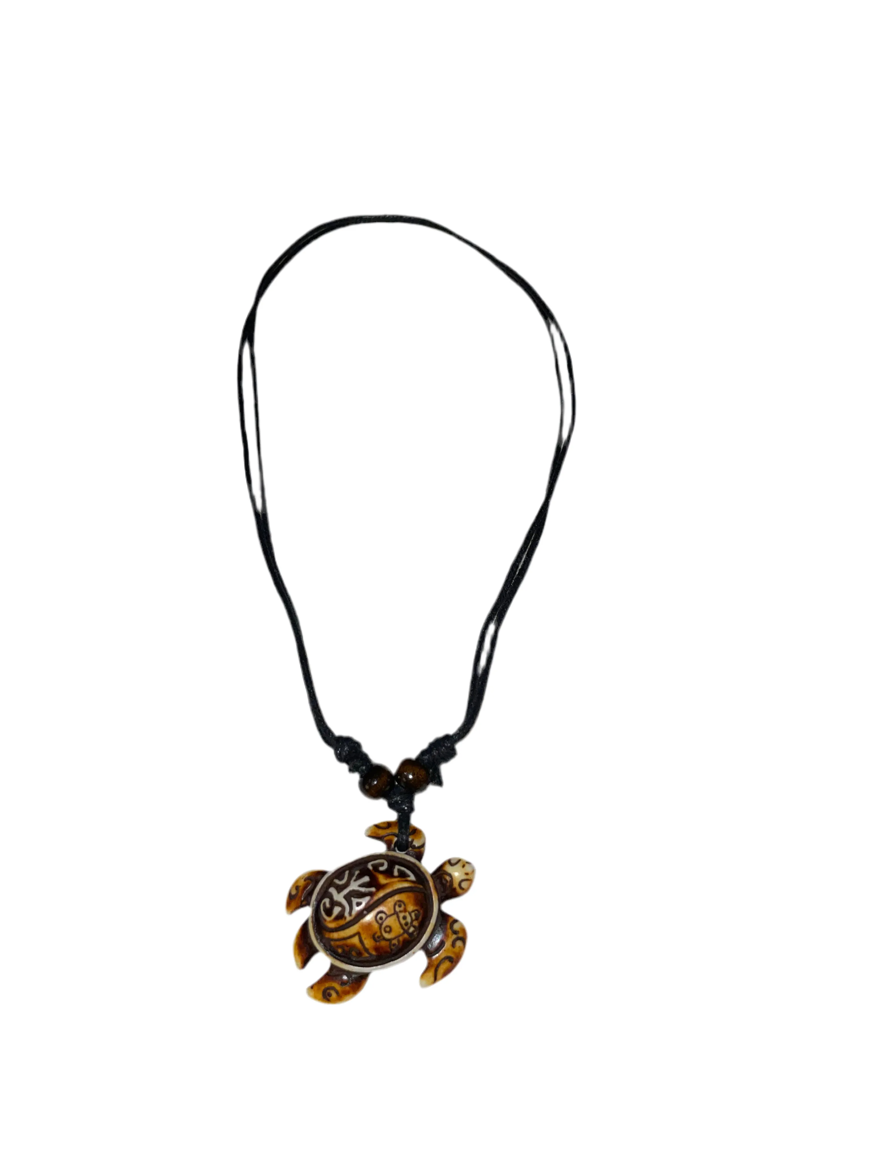 Double layered wooden sea turtle necklaces