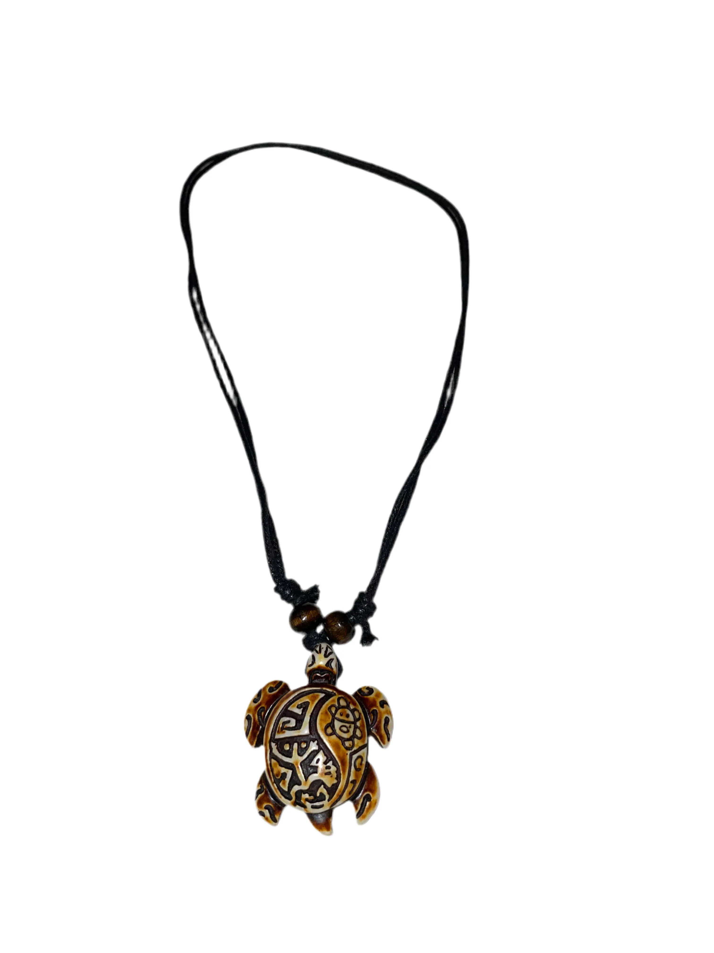 Double layered wooden sea turtle necklaces