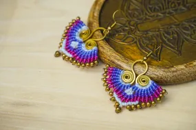 E7740- Micro Macrame Boho Earrings, Handmade Earrings, Hippie Earrings