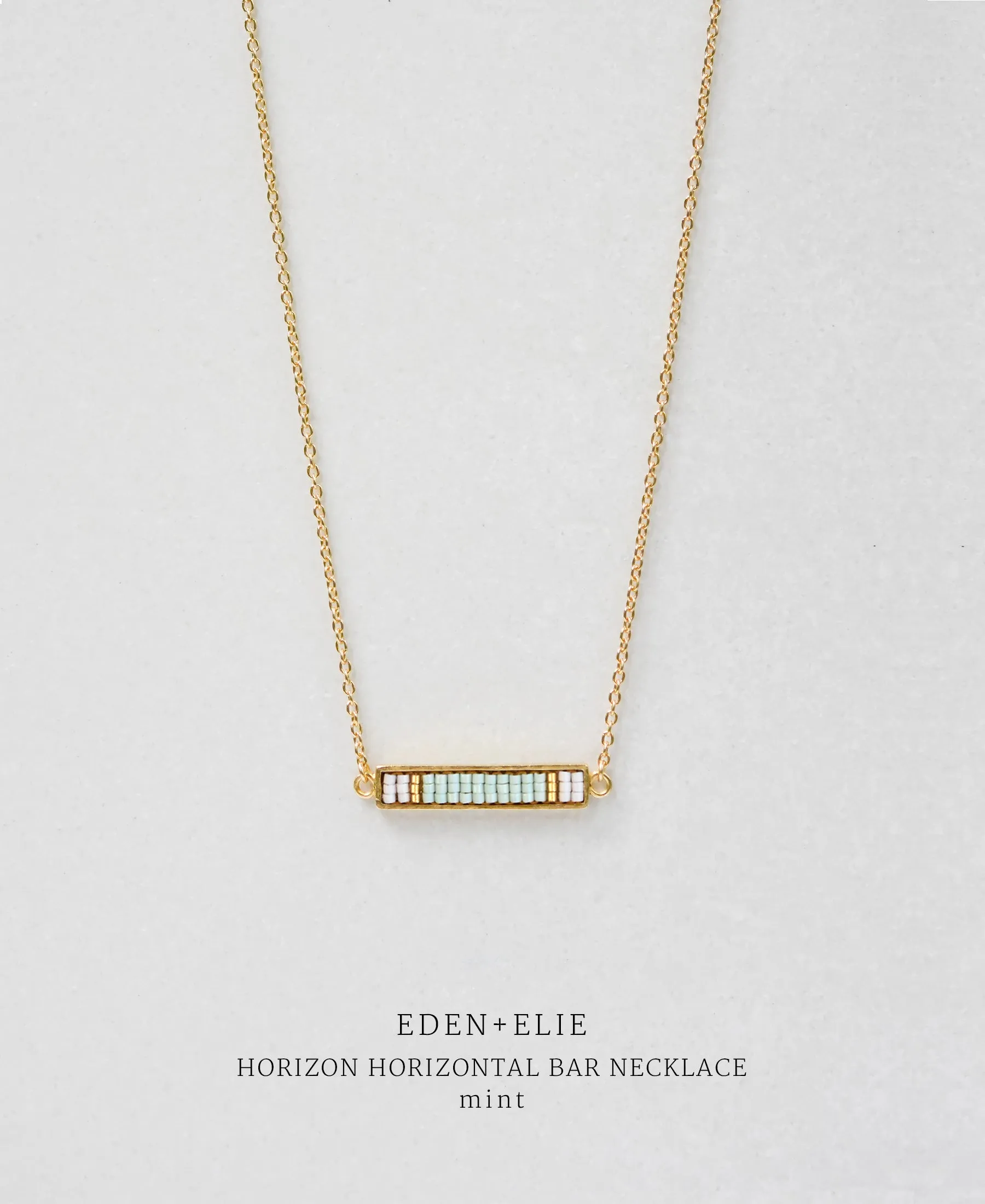 EDEN   ELIE Horizon Horizontal bar necklace - mint green