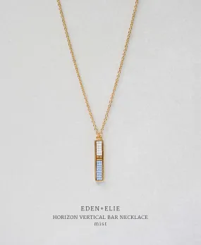 EDEN   ELIE Horizon Vertical bar necklace - mist blue