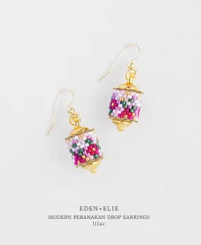 EDEN   ELIE Modern Peranakan drop earrings - lilac