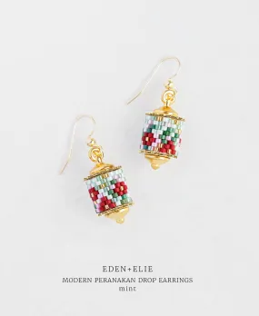 EDEN   ELIE Modern Peranakan drop earrings - mint