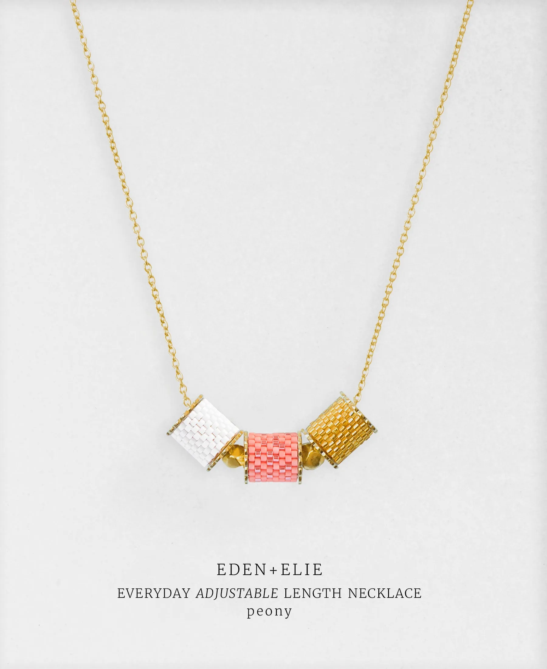 EDEN   ELIE Mother-Daughter twinning necklaces set - peony pink