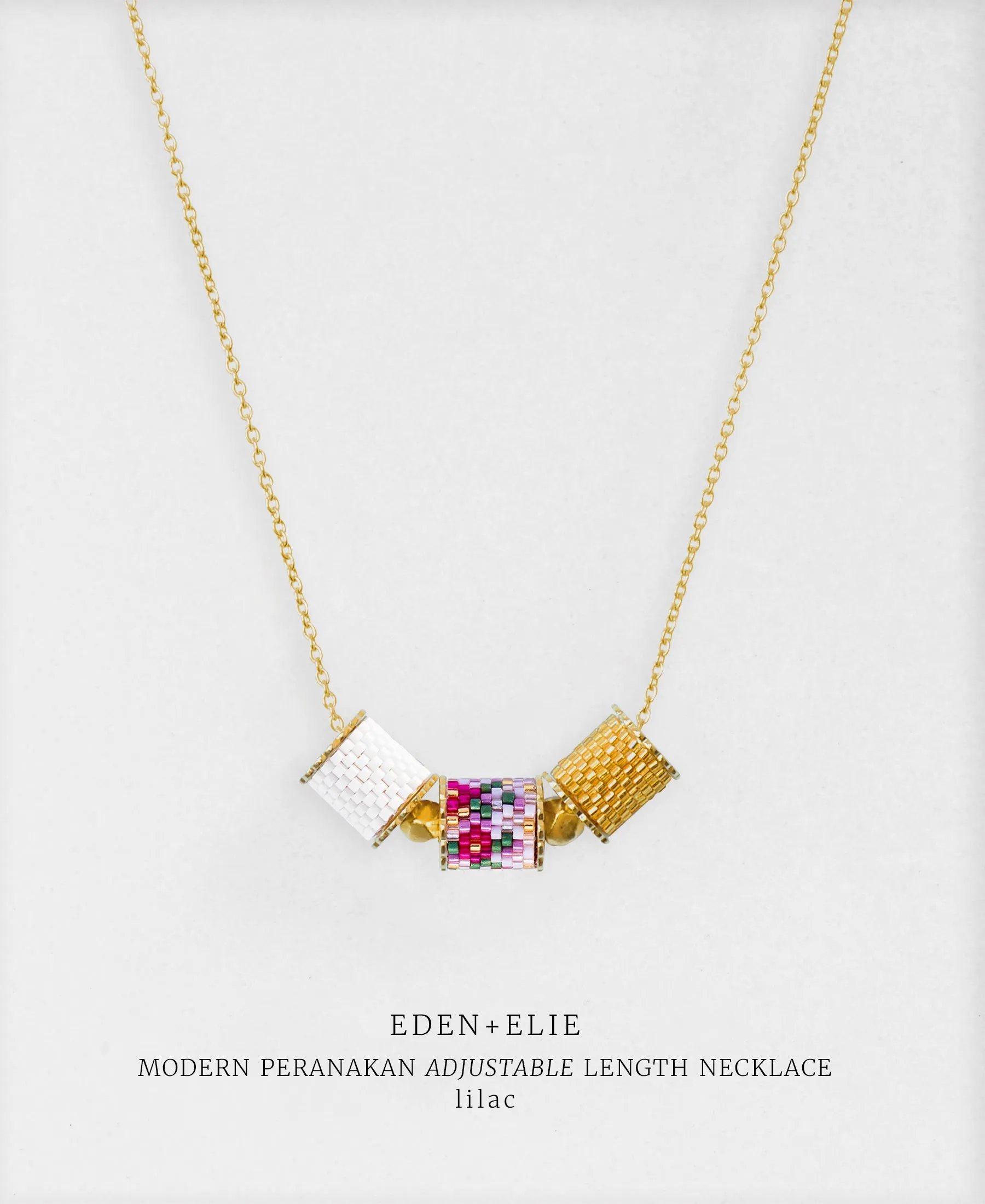 EDEN   ELIE Mother-Daughter twinning necklaces set - peranakan lilac