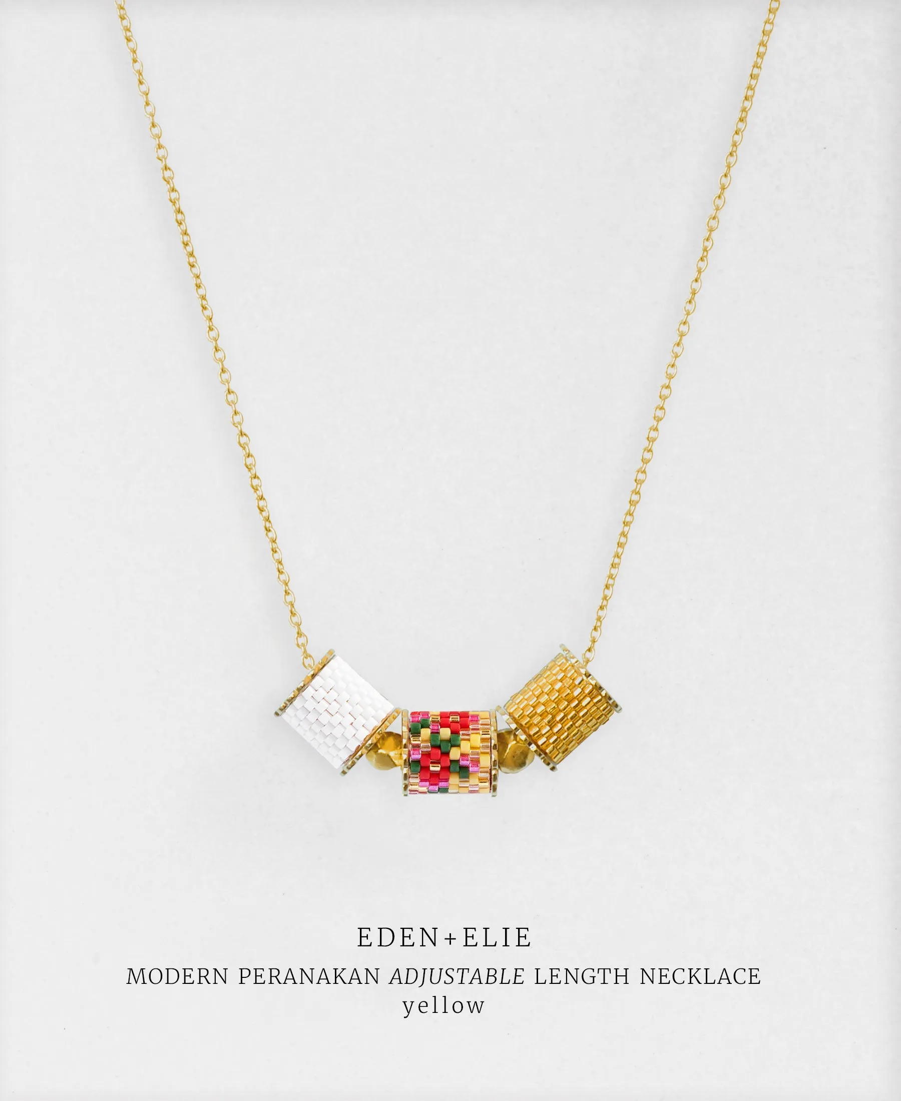 EDEN   ELIE Mother-Daughter twinning necklaces set - peranakan yellow