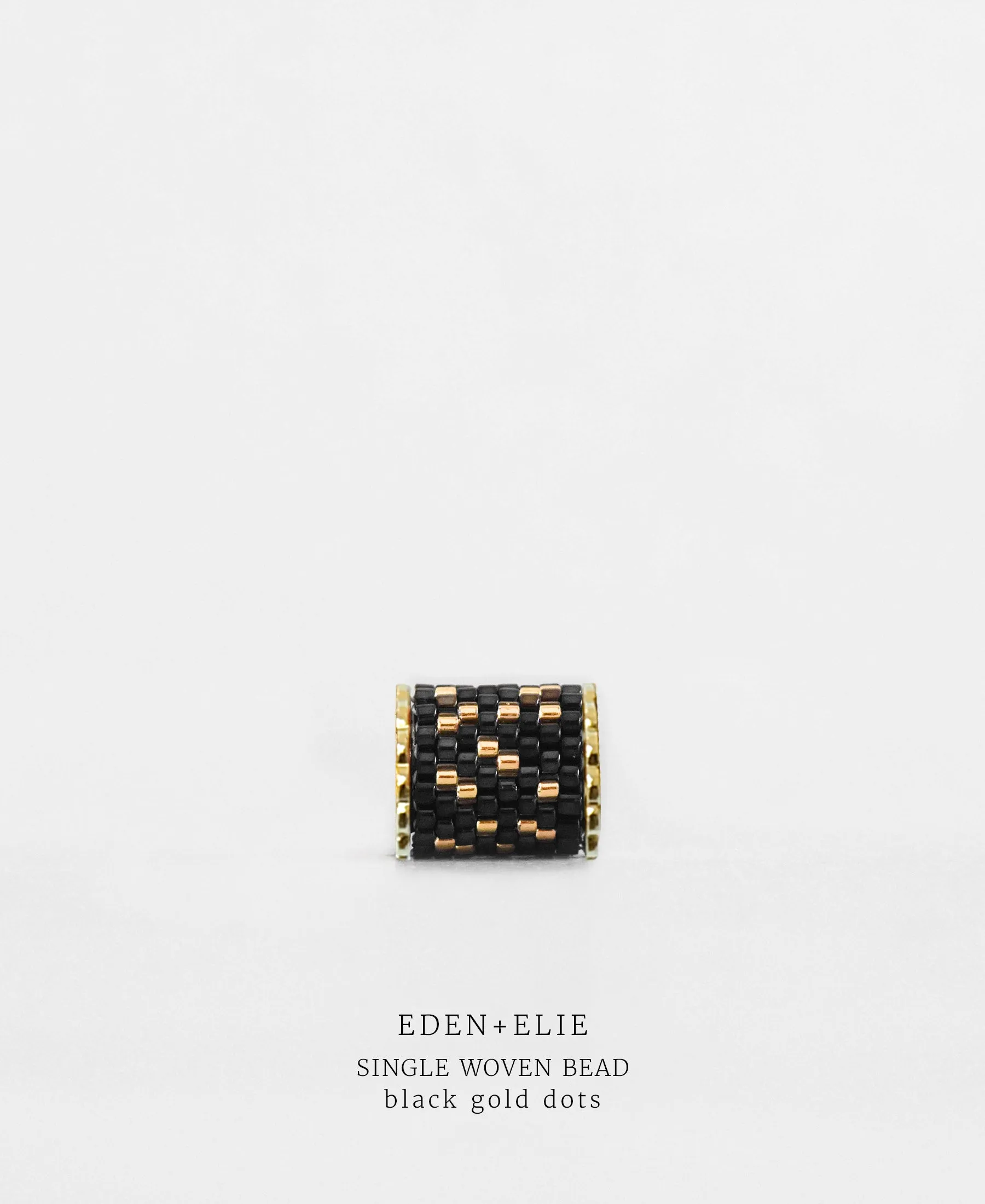 EDEN   ELIE Necklace Bar single bead   optional chain - black gold dots