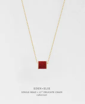 EDEN   ELIE Single bead with chain - Cabernet Red