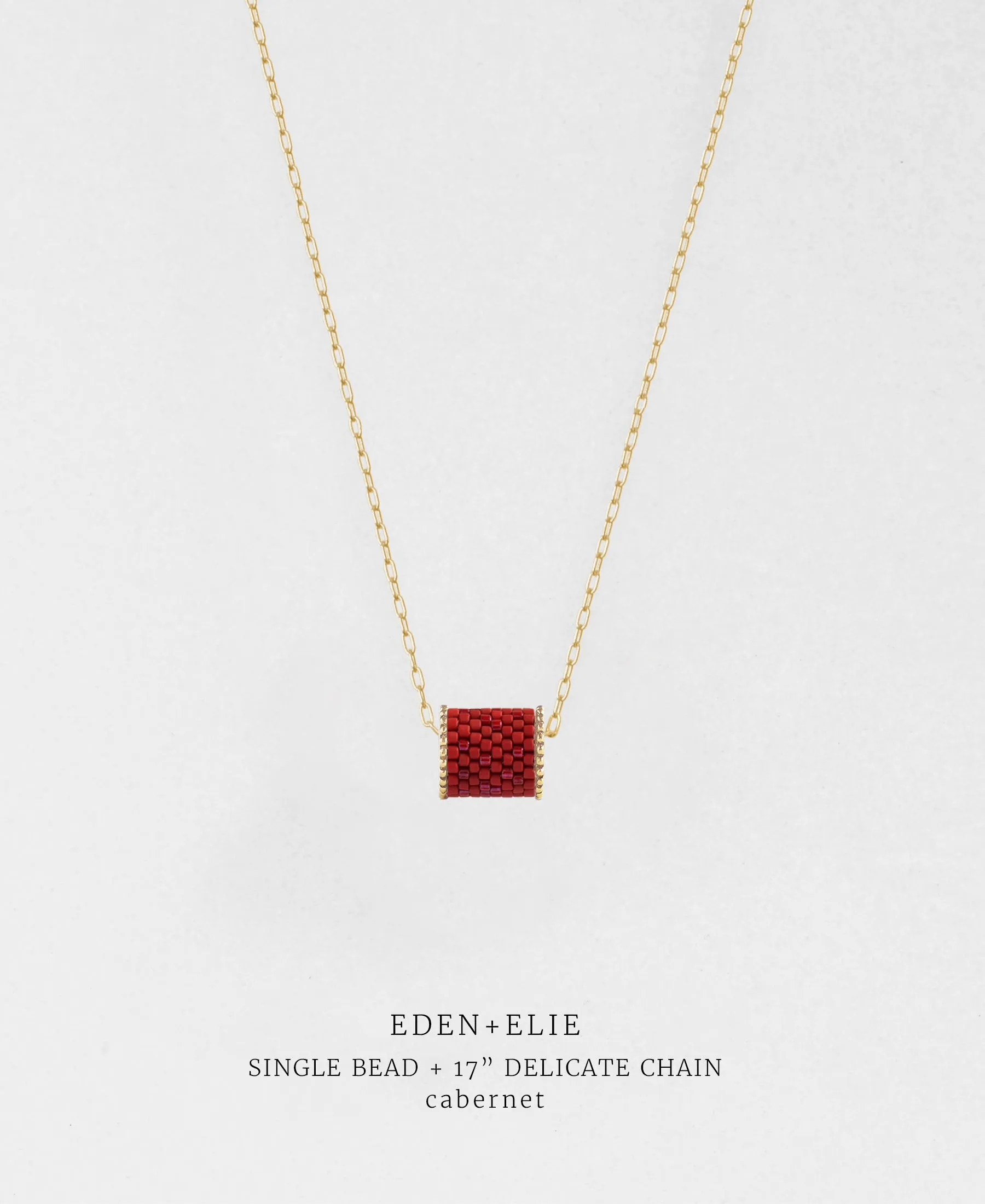 EDEN   ELIE Single bead with chain - Cabernet Red