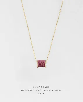 EDEN   ELIE Single bead with chain - Plum Purple