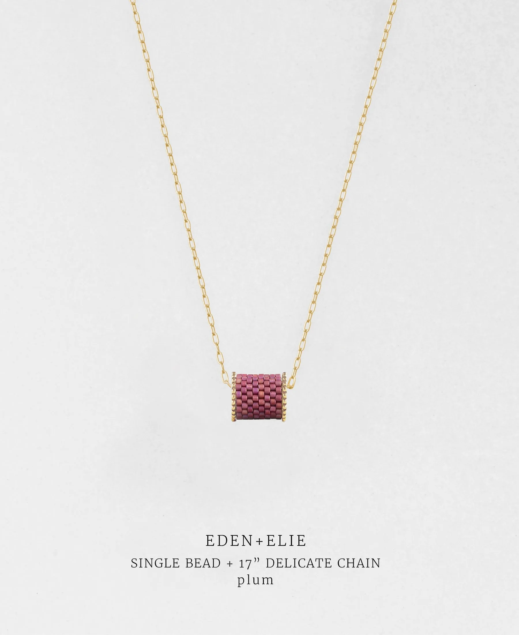 EDEN   ELIE Single bead with chain - Plum Purple