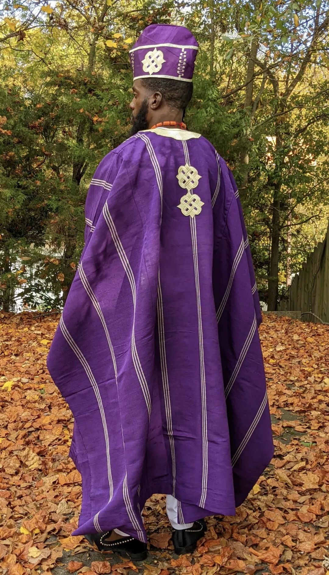 Eleyiti Purple Aso Oke Grand boubou Agbada Robe - DPAGPC700