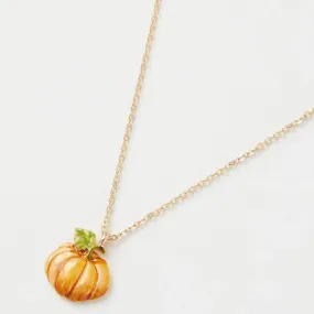 Fable England Enamel Pumpkin Short Necklace