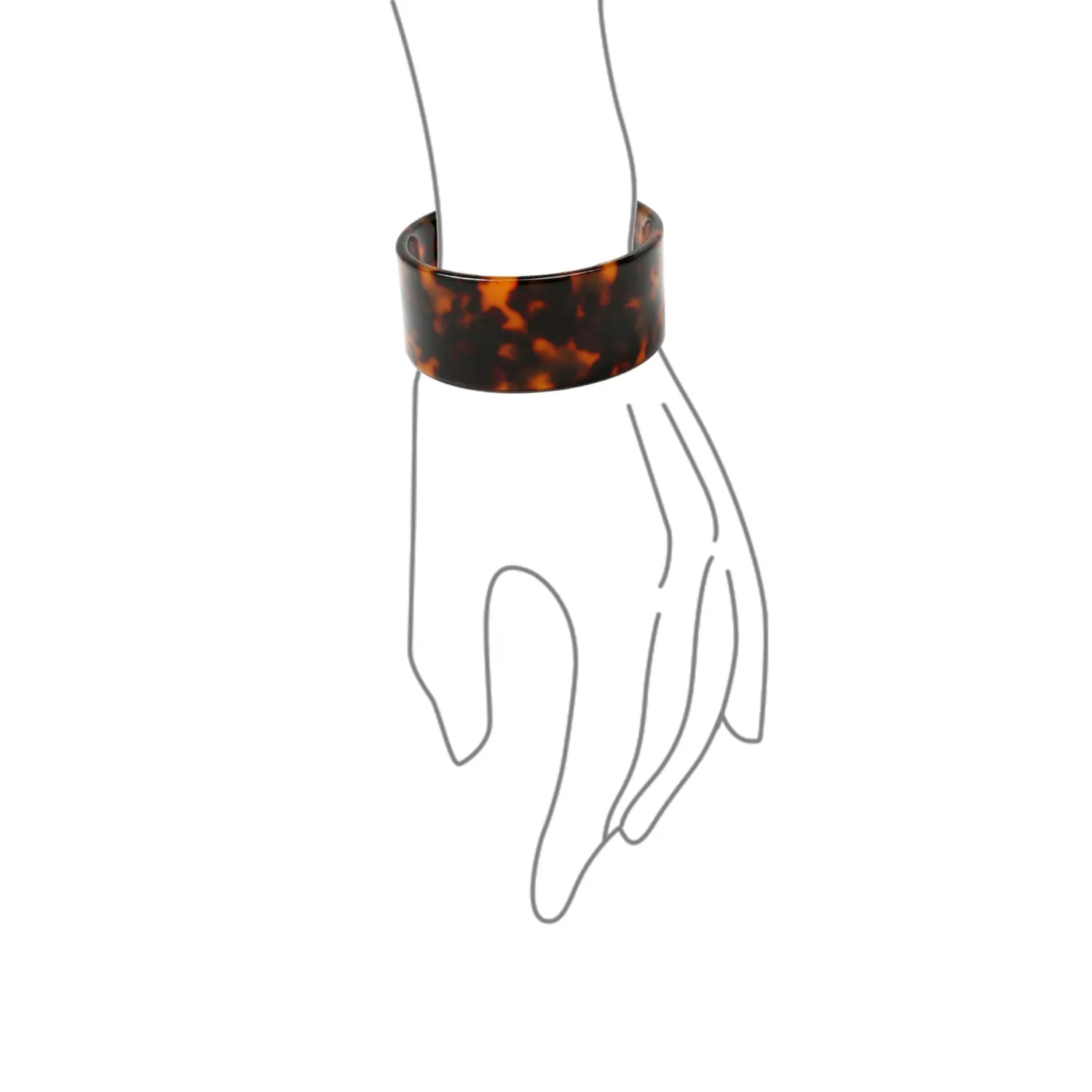 Fashion Statement Brown Golden Acrylic Leopard Tortoise Shell Cuff Bracelet