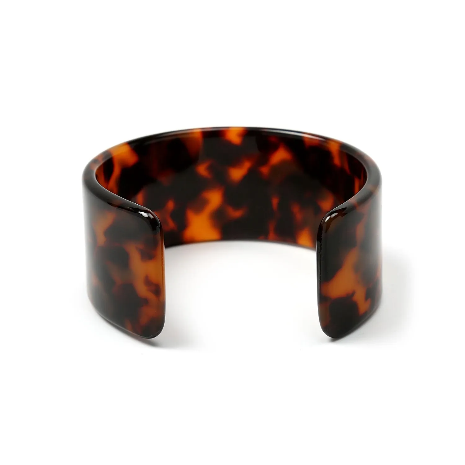 Fashion Statement Brown Golden Acrylic Leopard Tortoise Shell Cuff Bracelet