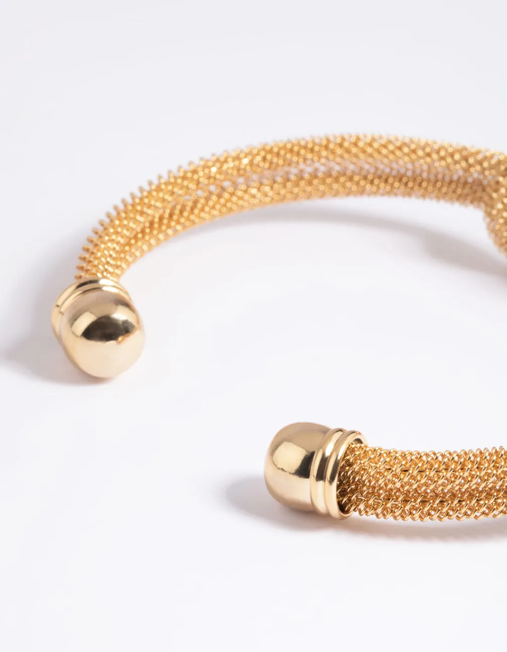 Gold Plated Knotted Cuff Bangle Bracelet