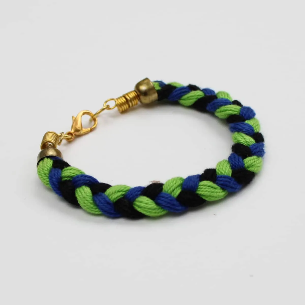 Green and Blue Braided Bracelet