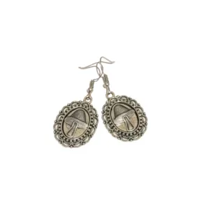 Handmade Oxidized Silver Mushroom Earrings