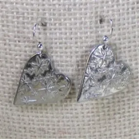 Handmade Pewter Heart Earrings