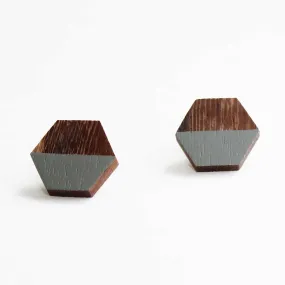 Hexagon Wooden Post in Grey