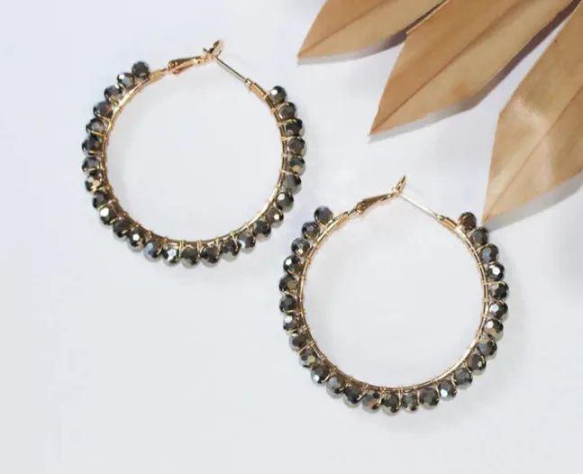 Jewelette Crystal Hoop Earrings by Bali Queen