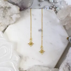 Liberate // Delicate Star Threaders, Gold Threaders, Star Earrings // BH-E022-G