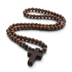 Men's Christian Necklace <br> Wooden Bead