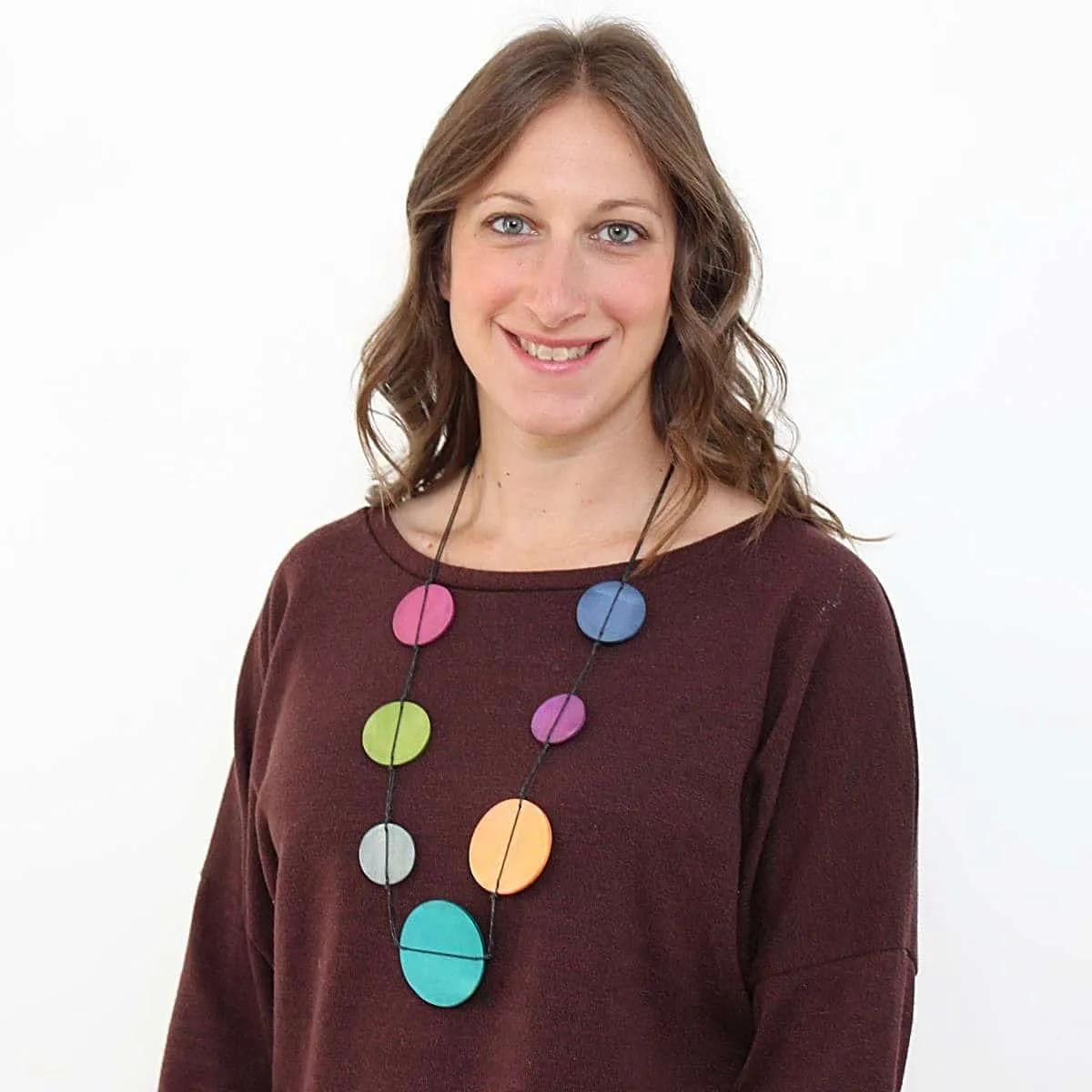 Multi Color Wood Ophelia Statement Necklace