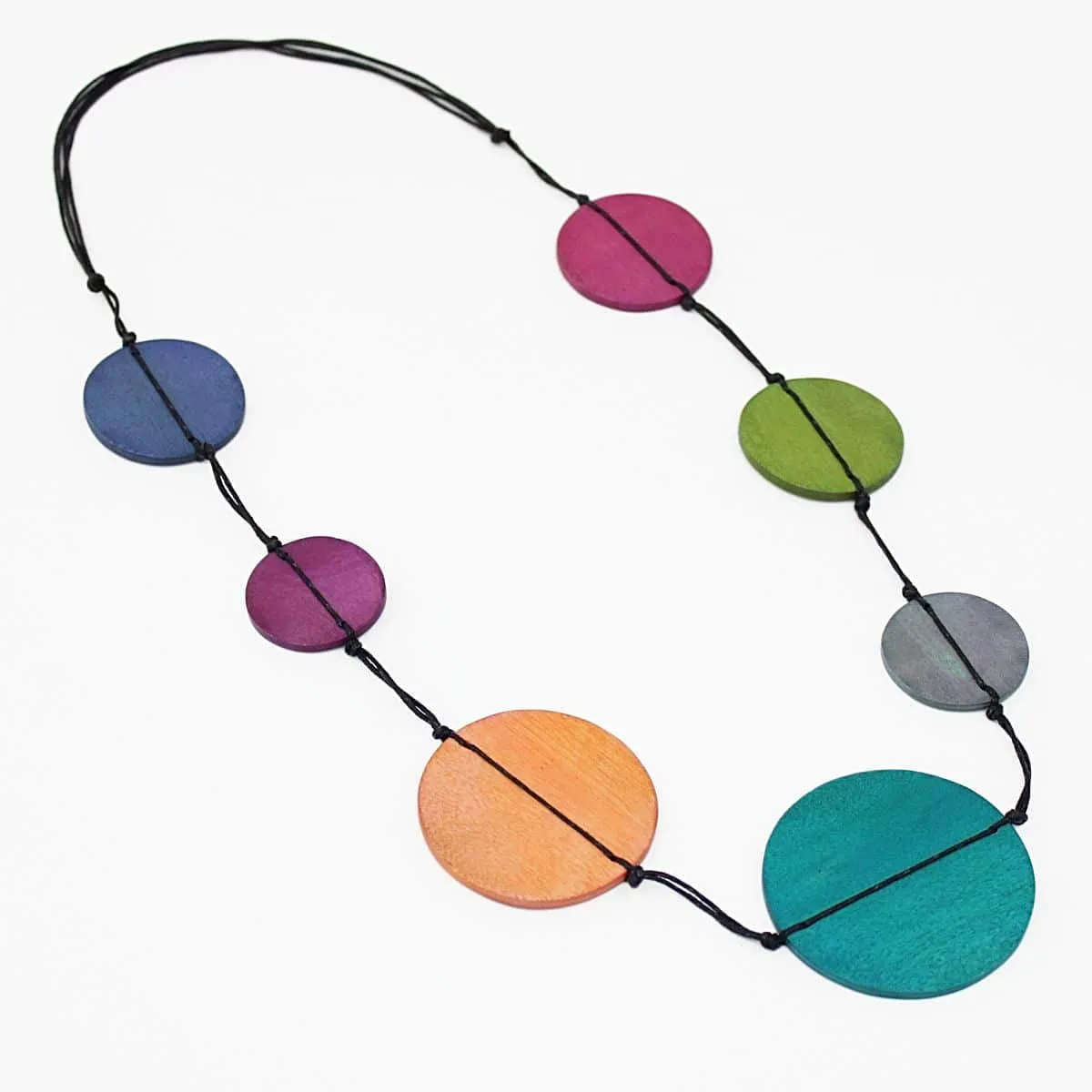 Multi Color Wood Ophelia Statement Necklace